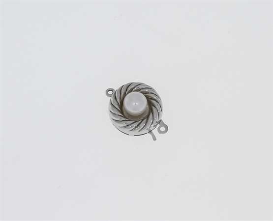 925 Silber Bodenschließe mit Perle rund 