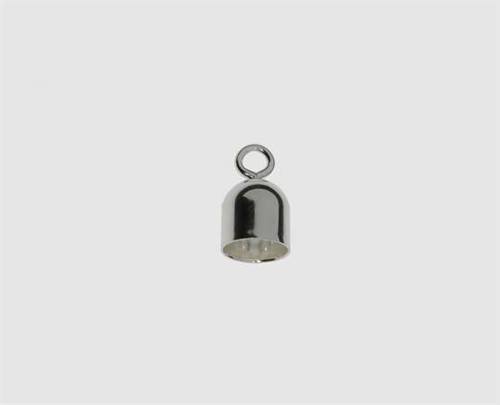925 Silber Endkapsel kurz 6,5/6,0 mm geschl. Öse 6,5 mm - 6,0 mm