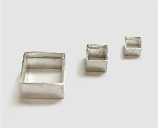 925 Silber Zargenfassung carreé für Stein 4x4 mm 
