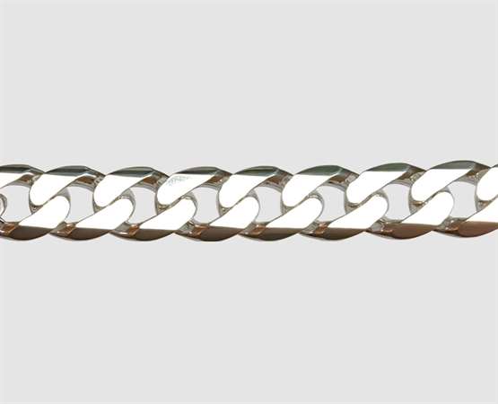 925 Silberkette Panzer 6´er dia. 12,5 x 3,5 mm 12,5 x 3,5 mm - 6-fach diamantiert