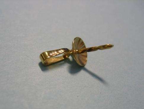 585 Gelbgold Schlaufe mit großer Perlschale 