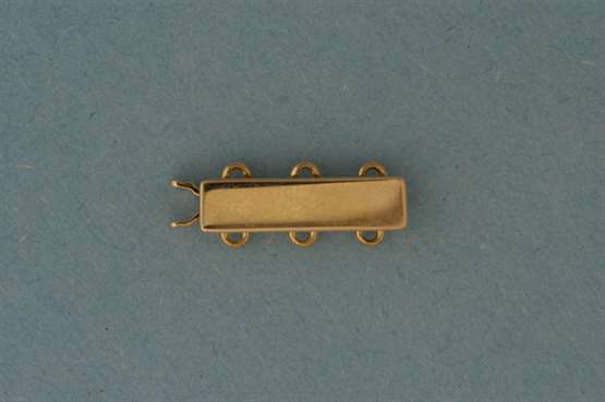 750 Gelbgold Armbandschließe 3 rhg. poliert 