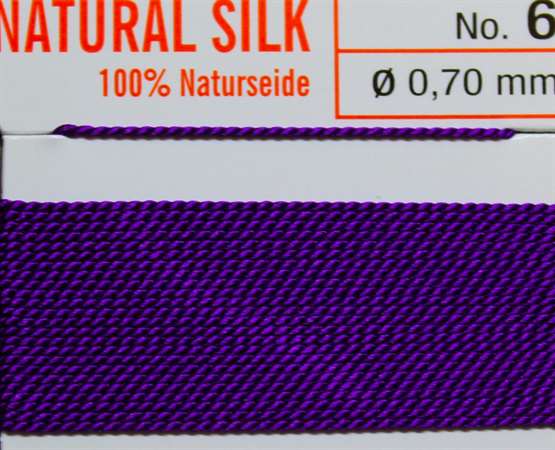 Naturseide Nr. 4, 0,60 mm amethyst 2 Meter Nr. 4 - 0.60 mm