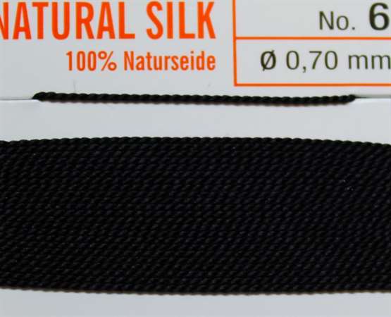 Naturseide Nr. 5, 0,65 mm schwarz 2 Meter Nr. 5 - 0,65 mm