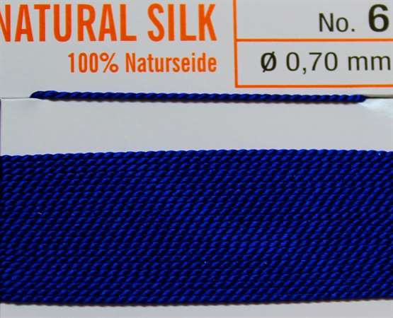 Naturseide Nr.12, 0,98 mm dunkelblau 2 Meter Nr.12 - 0,98 mm