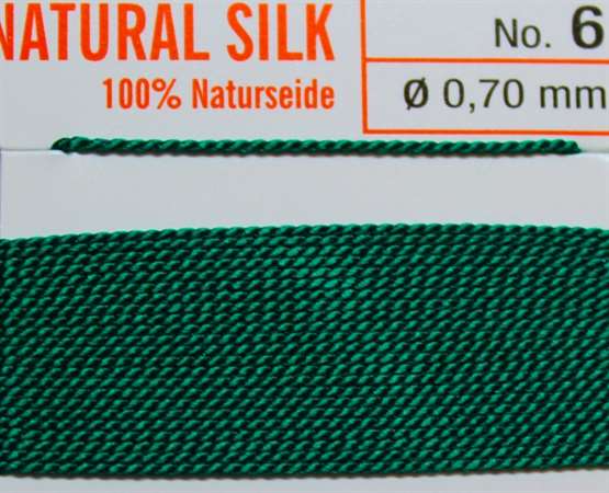 Naturseide Nr.12, 0,98 mm grün 2 Meter Nr.12 - 0,98 mm