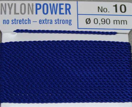 Nylon Power dunkelblau  - 2 Meter - 1 Nadel 