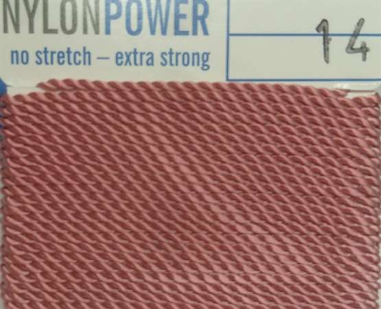 Nylon Power dunkelrosa - 2 Meter - 1 Nadel 