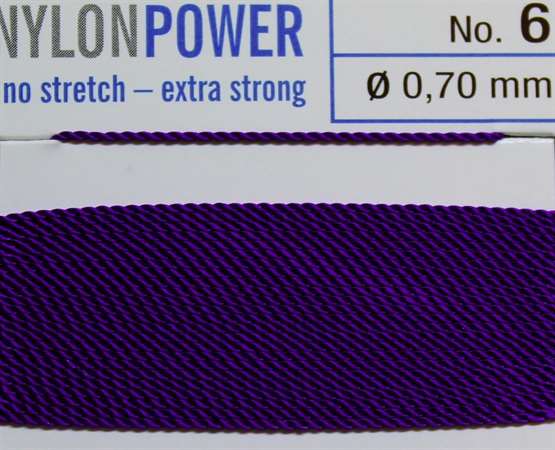 Nylon Power Nr. 0, 0,30 mm amethyst 2 Meter Nr. 0 - 0,30 mm