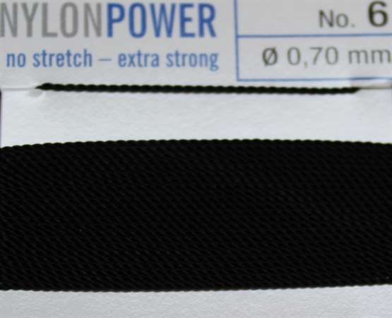 Nylon Power Nr. 10, 0,90 mm schwarz 2 Meter Nr.10 - 0,90 mm