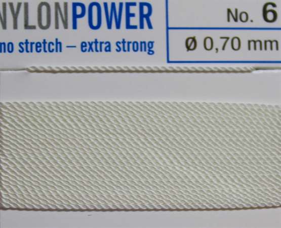 Nylon Power Nr. 10, 0,90 mm weiß 2 Meter Nr.10 - 0,90 mm