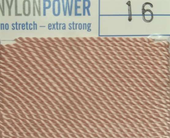 Nylon Power Nr. 14, 1,02 mm hellrosa 2 Meter Nr.14 - 1,02 mm