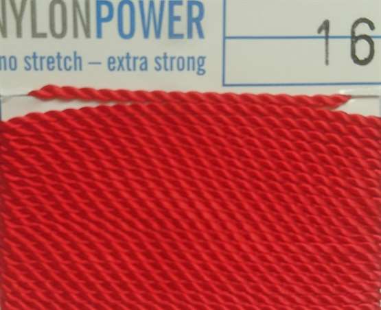 Nylon Power Nr. 16, 1,05 mm rot 2 Meter Nr.16 - 1,05 mm