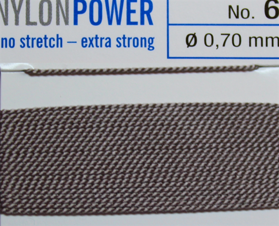 Nylon Power Nr. 3, 0.50 mm grau 2 Meter Nr. 3 - 0,50 mm