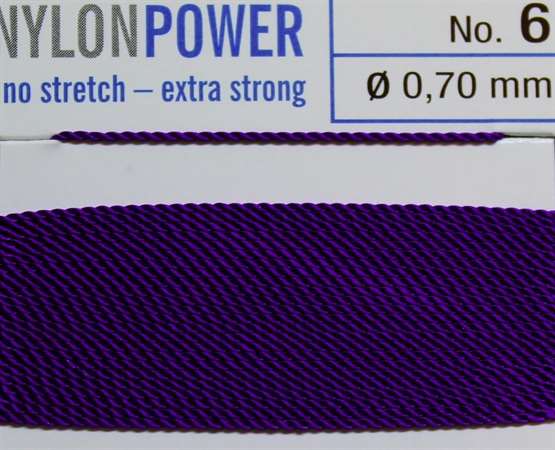 Nylon Power Nr. 8, 0,80 mm amethyst 2 Meter Nr. 8 - 0.80 mm