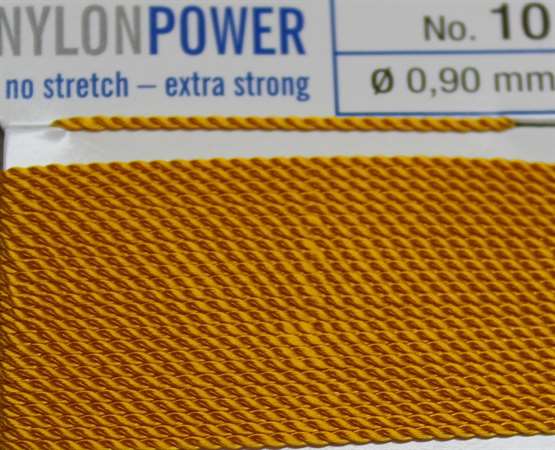 Nylon Power Nr. 8, 0,80 mm dunkelgelb 2 Meter Nr. 8 - 0.80 mm