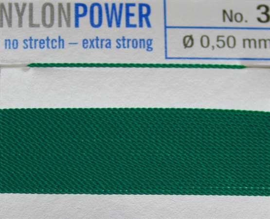 Nylon Power Nr.12, 0,98 mm grün 2 Meter Nr.12 - 0,98 mm