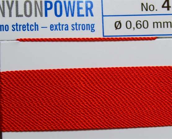 Nylon Power Nr.14, 1,02 mm korallrot 2 Meter Nr.14 - 1,02 mm