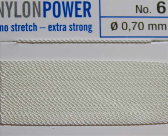 Nylon Power weiß - 2 Meter - 1 Nadel 