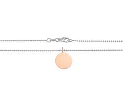 585 Weißgold Kette m Anhänger 13 mm - 45 cm 