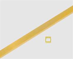 750 Gelbgold Rohr vierkant 4,0 x 0,5 mm 4,0 x 0,5 mm