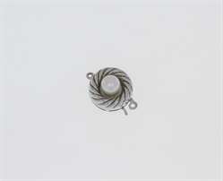 925 Silber Bodenschließe mit Perle rund 