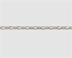 925 Silber Figaro-Panzer diamantiert 1,9 x 1,0  mm 