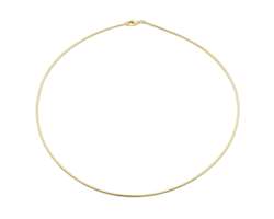 925 Silber goldplat Collier Omega 1,4mm-42 cm rund 