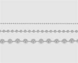 925 Silber Kugelketten - Meterware 