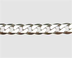 925 Silberkette Panzer 6´er dia. 12,5 x 3,5 mm 12,5 x 3,5 mm - 6-fach diamantiert