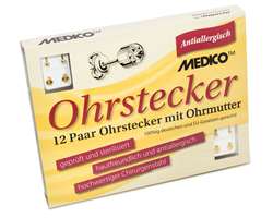 Erstohrstecker vergoldet rund 12 Paar 