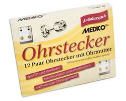 Erstohrstecker vergoldet sort. 12 Farben 