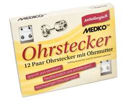 Erstohrstecker weiß sort. 12 Farben 