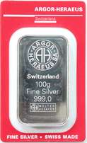 Feinsilberbarren 100g gestanzt, eingeschweißt 