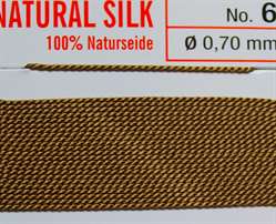 Naturseide beige  - 2 Meter 1 Nadel 