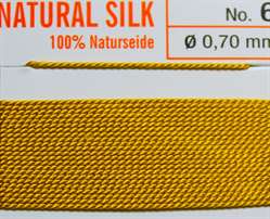 Naturseide Nr.5, 0,65 mm dunkelgelb 2 Meter Nr. 5 - 0.65 mm