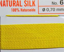 Naturseide hellgelb  - 2 Meter 1 Nadel 