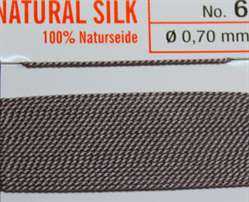 Naturseide Nr. 0, 0,30 mm grau - 2 Meter Nr. 0 - 0,30 mm