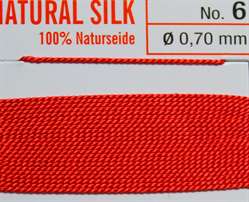 Naturseide Nr. 12, 0,98 mm korallrot 2 Meter Nr.12 - 0,98 mm