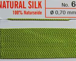 Naturseide Nr. 4, 0,60 mm jadegrün 2 Meter Nr. 4 - 0,60 mm