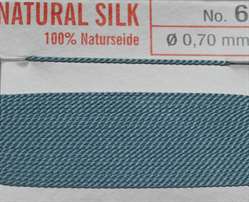 Naturseide Nr. 5, 0,65 mm türkis 2 Meter Nr. 5 - 0,65 mm
