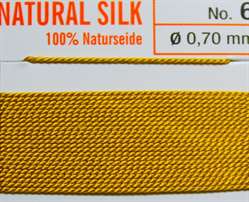Naturseide Nr.10, 0,90 mm dunkelgelb 2 Meter Nr.10 - 0,90 mm