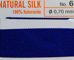 Naturseide Nr.12, 0,98 mm dunkelblau 2 Meter Nr.12 - 0,98 mm