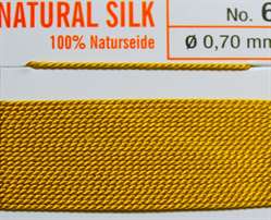 Naturseide Nr.12, 0,98 mm dunkelgelb 2 Meter Nr.12 - 0,98 mm