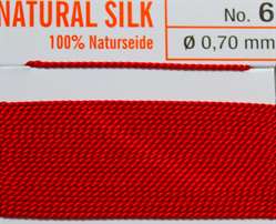 Naturseide rot - 2 Meter 1 Nadel 