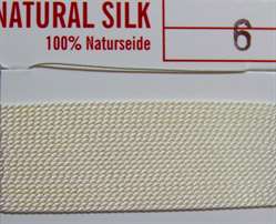 Naturseide  Nr. 5, 0,65 mm weiß 2 Meter Nr. 5 - 0,65 mm