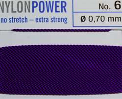 Nylon Power amethyst - 2 Meter - 1 Nadel 