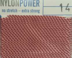 Nylon Power dunkelrosa - 2 Meter - 1 Nadel 