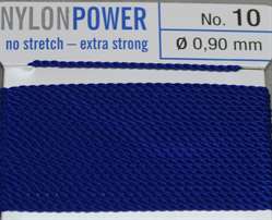 Nylon Power Nr. 10, 0,90 mm dunkelblau 2 Meter Nr.10 - 0,90 mm