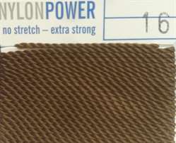 Nylon Power Nr. 14, 1,02 mm braun 2 Meter Nr.14 - 1,02 mm